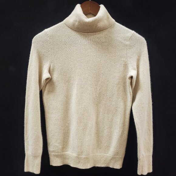 Talbots Womens Metallic Cashemere Turtleneck Sweater Size XS Gold Quiet Luxury - Picture 1 of 9